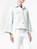 frayed hem denim jacket