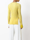 slit side ribbed jumper