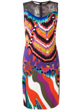 lace panel fitted dress