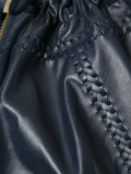 drawstring cropped leather jacket