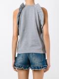 ruffle detail sleeveless sweatshirt