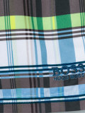 checked swim shorts 