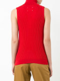 polo neck sleeveless sweater