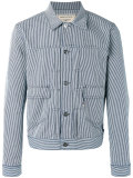 logo embroidered striped jacket
