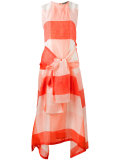 checked tie-fastening dress 