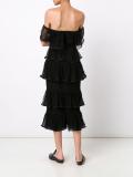 tiered lace off-shoulder dress