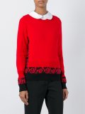 rose print detail jumper