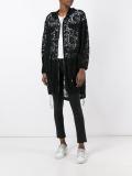 hooded zipped lace coat
