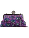floral eye embroidery clutch bag