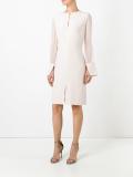 sheer sleeve shift dress