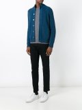 ribbed high neck cardigan