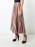 striped A-line skirt