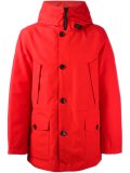 hooded button front jacket