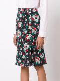 floral print envelope skirt