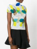 feather-print knitted top