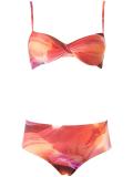 printed bandeau bikini set
