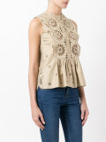 ruffled buttoned tank