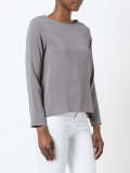 long-sleeved top with scoop neckline