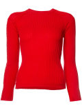 ring trim ribbed sweater