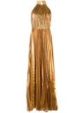 halterneck pleated gown