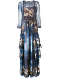 shell print empire dress