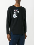 warm hole print sweatshirt