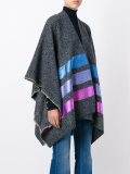 metallic striped poncho