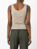 contrast trim knitted vest