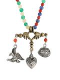 beaded multi-charm necklace 