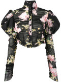 floral print puffy sleeve blouse