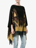 embroidered fringed poncho