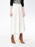 High Waist A-Line Skirt with Asymmetric Hem