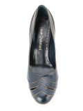 panel chunky heel pumps