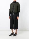 flocked effect bomber jacket
