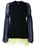 feather trim top
