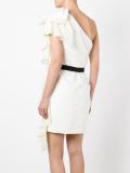 ruffled one shoulder dress