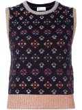 embroidered sleeveless knitted top