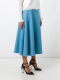 bird embroidered A-line skirt