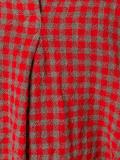 checked V-neck dress