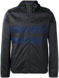 striped detail hooded jacket