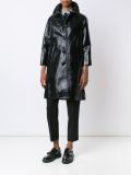 single breasted pleather coat 