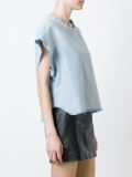 frayed denim top