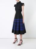stripe pleated skirt
