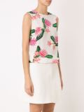 sleeveless floral blouse
