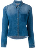 raw hem denim shirt