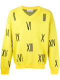 numbers V-neck sweater