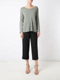 boat neck knit blouse