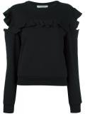 cut-out ruffle sweatshirt