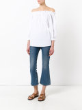 off-shoulder frill-trim blouse