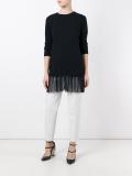 sheer ruffled detailing jumper